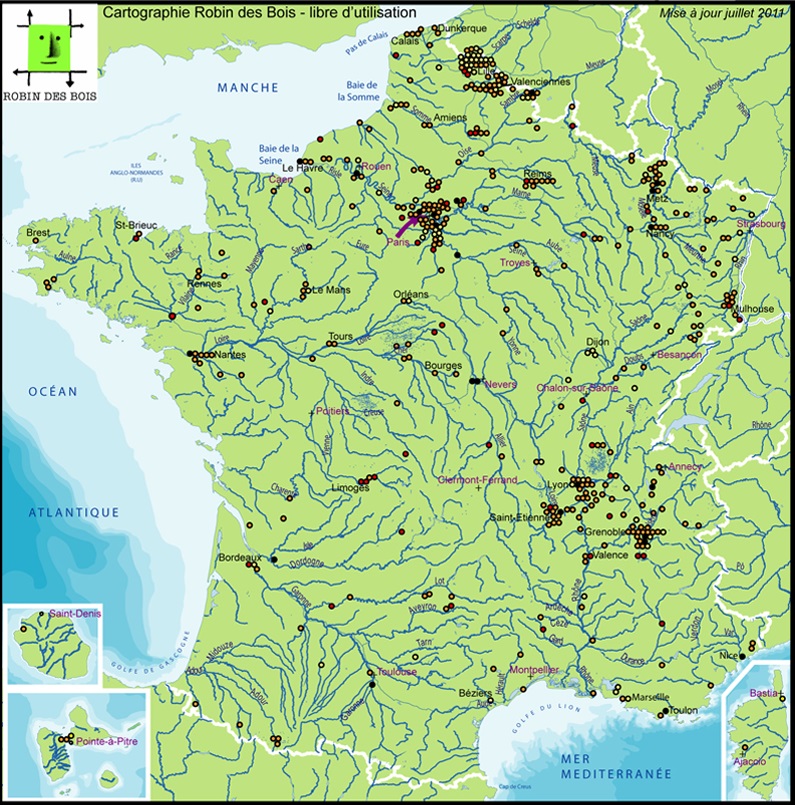 Cartes des Pollutions